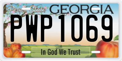 GA license plate PWP1069