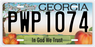 GA license plate PWP1074