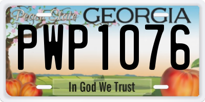 GA license plate PWP1076