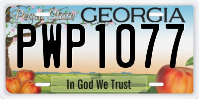 GA license plate PWP1077