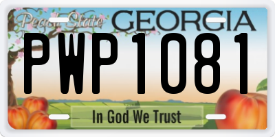GA license plate PWP1081