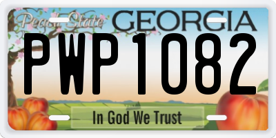 GA license plate PWP1082
