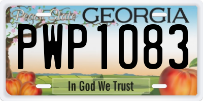 GA license plate PWP1083