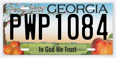 GA license plate PWP1084