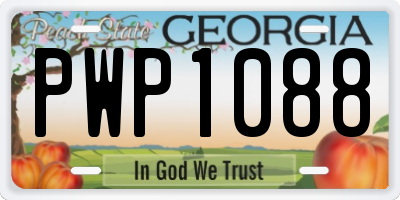 GA license plate PWP1088