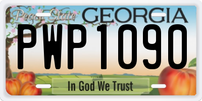 GA license plate PWP1090