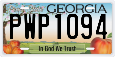 GA license plate PWP1094