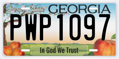 GA license plate PWP1097