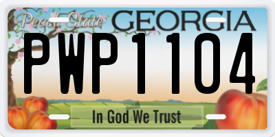 GA license plate PWP1104