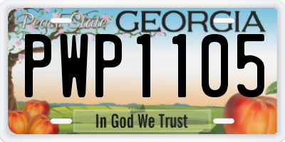 GA license plate PWP1105