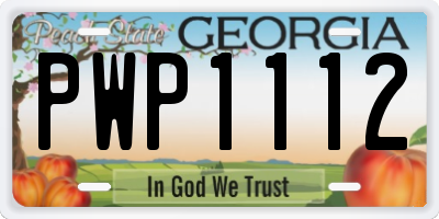 GA license plate PWP1112