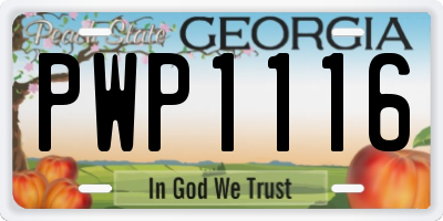 GA license plate PWP1116