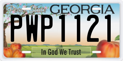 GA license plate PWP1121