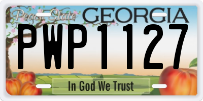 GA license plate PWP1127