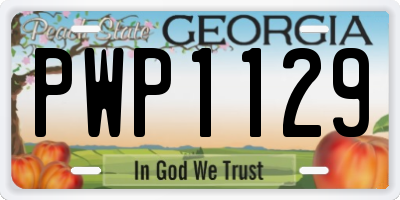 GA license plate PWP1129