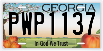 GA license plate PWP1137