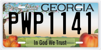 GA license plate PWP1141