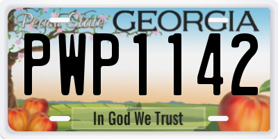 GA license plate PWP1142