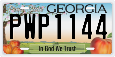GA license plate PWP1144
