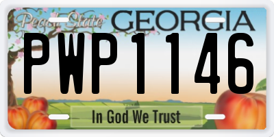 GA license plate PWP1146