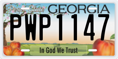 GA license plate PWP1147