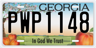 GA license plate PWP1148