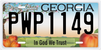 GA license plate PWP1149