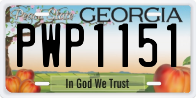 GA license plate PWP1151