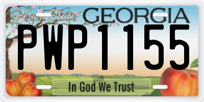 GA license plate PWP1155