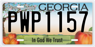 GA license plate PWP1157