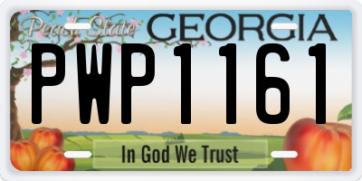 GA license plate PWP1161