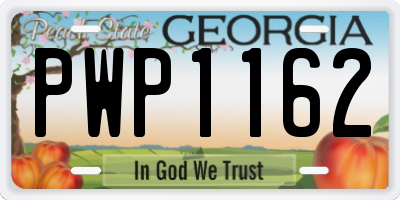 GA license plate PWP1162
