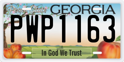GA license plate PWP1163