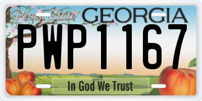 GA license plate PWP1167