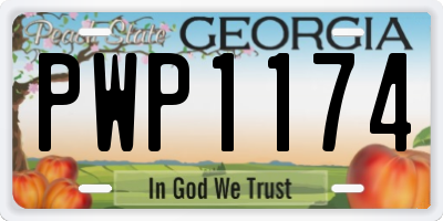GA license plate PWP1174