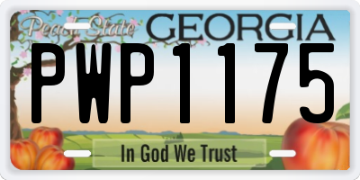 GA license plate PWP1175