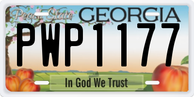 GA license plate PWP1177