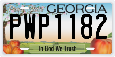 GA license plate PWP1182