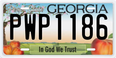 GA license plate PWP1186