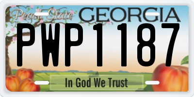 GA license plate PWP1187