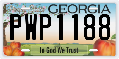 GA license plate PWP1188