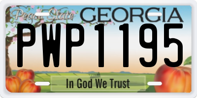GA license plate PWP1195