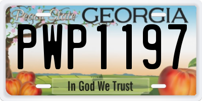 GA license plate PWP1197