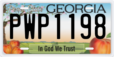 GA license plate PWP1198