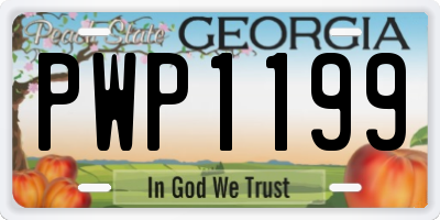 GA license plate PWP1199