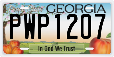 GA license plate PWP1207