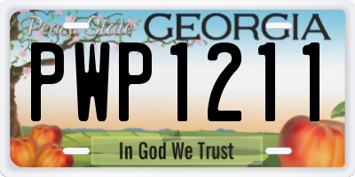 GA license plate PWP1211
