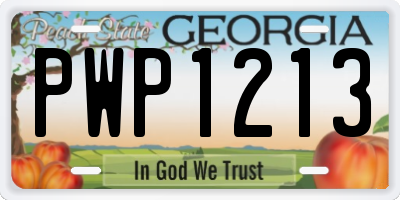 GA license plate PWP1213