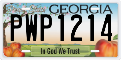 GA license plate PWP1214