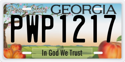 GA license plate PWP1217
